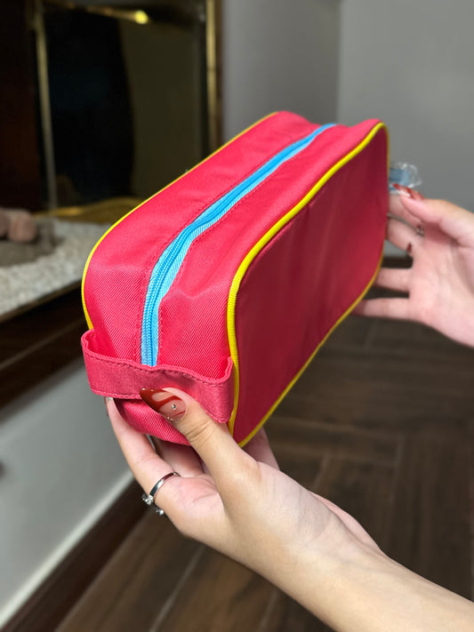 Clinique hot pink makeup bag