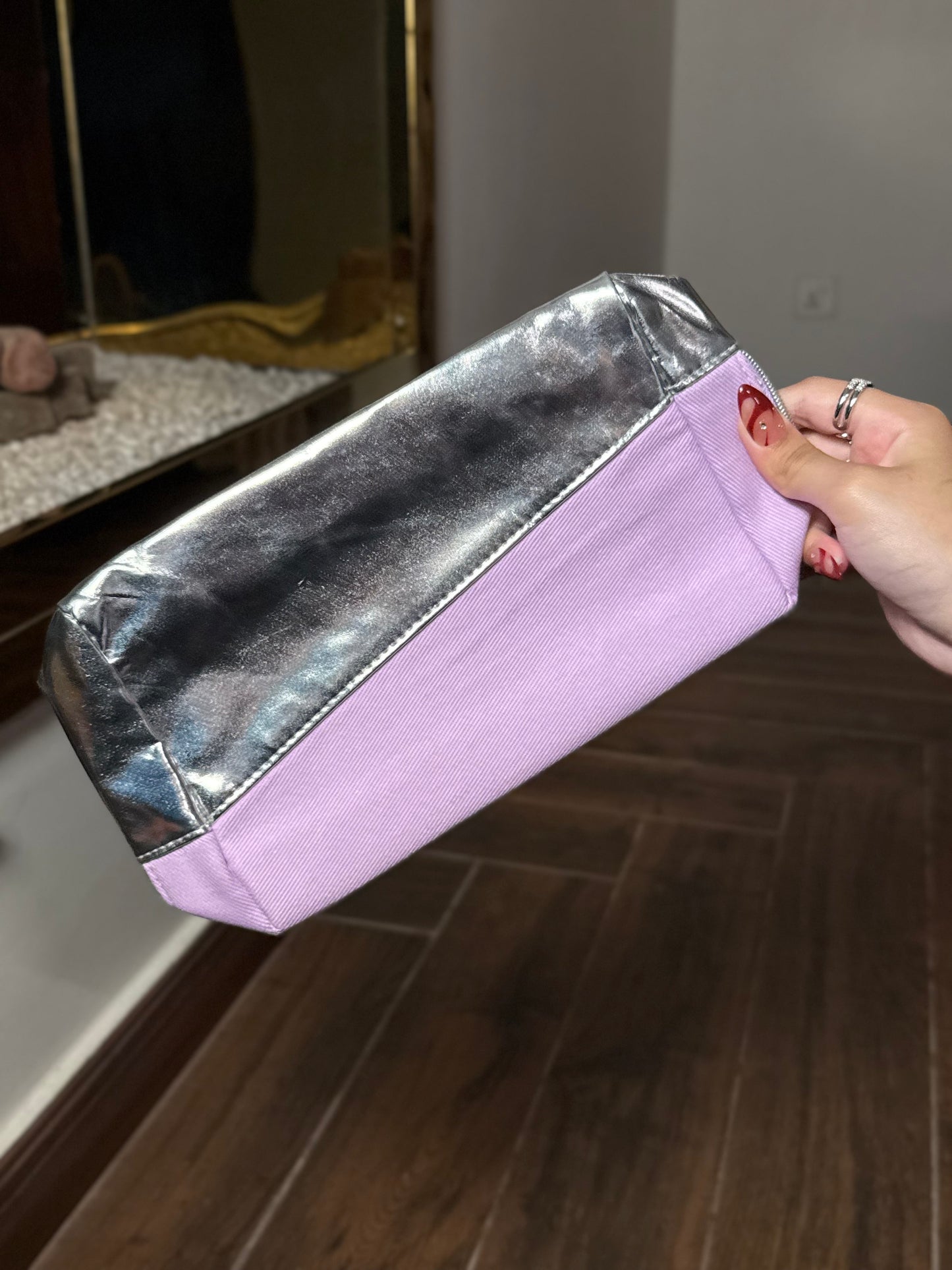 Lancôme Lavender & Silver Makeup Bag