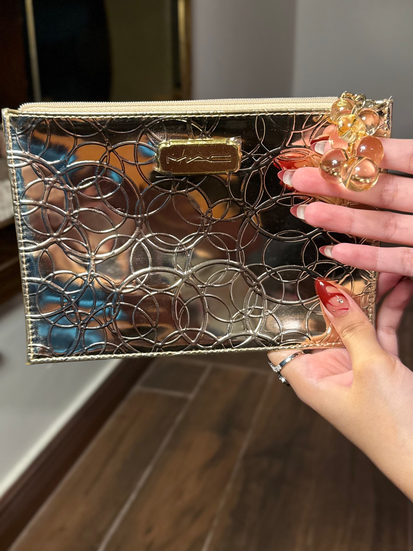M·A·C Gold Makeup Pouch