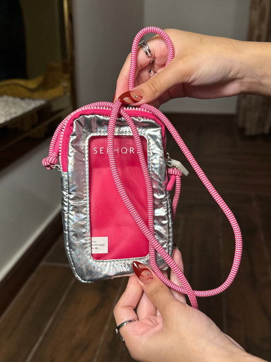 Sephora silver phone-bag style case
